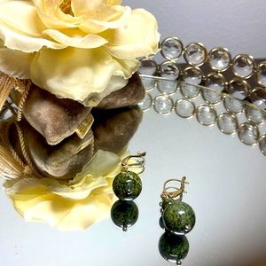 Green Opal gemstone earrings.